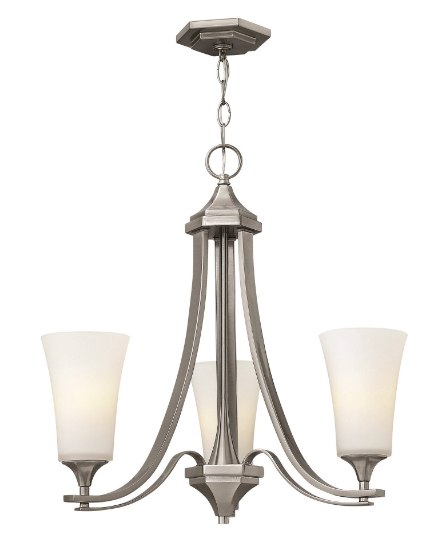 Picture of 100w Chandelier Brantley MED Etched Opal Brushed Nickel Three Light