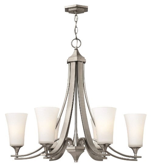 Picture of 100w Chandelier Brantley MED Etched Opal Brushed Nickel Single Tier