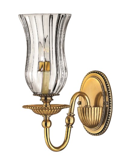 Picture of 60w Sconce Cambridge CAND Clear Optic Burnished Brass