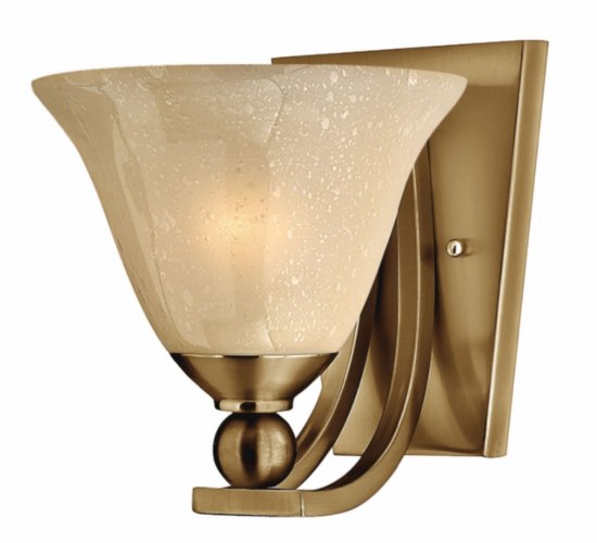 Foto para 100w Sconce Bolla MED Light Amber Seedy Brushed Bronze