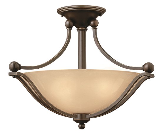 Picture of 100w Foyer Bolla MED Light Amber Seedy Olde Bronze Semi-flush Mount