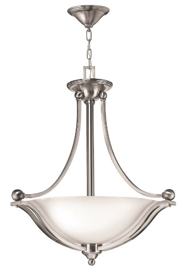 Foto para 100w Foyer Bolla MED Etched Opal Brushed Nickel Inverted Pendant