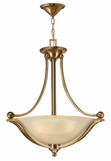 Foto para 100w Foyer Bolla MED Light Amber Seedy Brushed Bronze Inverted Pendant