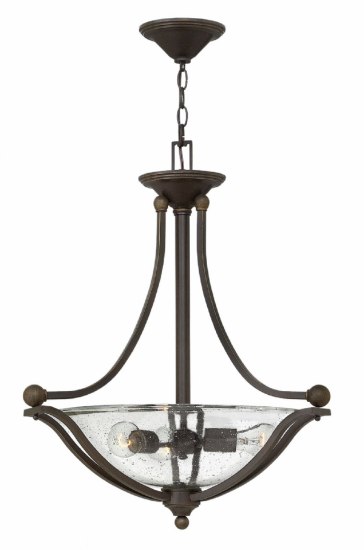 Picture of 100w Foyer Bolla MED Clear Seedy Olde Bronze Inverted Pendant