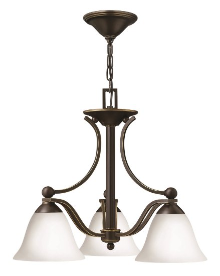 Picture of 100w Chandelier Bolla MED Etched Opal Olde Bronze Three Light Downlight