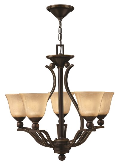 Foto para 100w Chandelier Bolla MED Light Amber Seedy Olde Bronze Single Tier Foyer