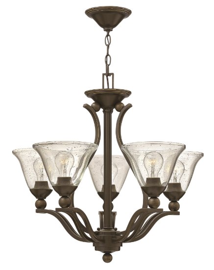 Picture of 100w Chandelier Bolla MED Clear Seedy Olde Bronze Single Tier Foyer