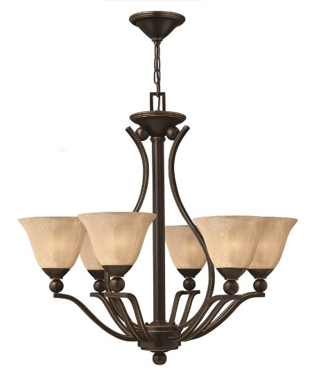 Picture of 100w Chandelier Bolla MED Light Amber Seedy Olde Bronze Single Tier Foyer