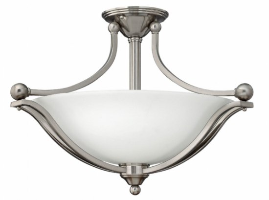 Picture of 48w Foyer Bolla LED Etched Opal Brushed Nickel Semi-flush Mount