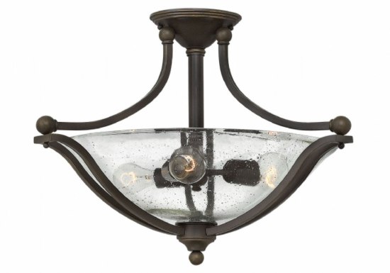 Picture of 100w Foyer Bolla MED Clear Seedy Olde Bronze Semi-Flush Mount