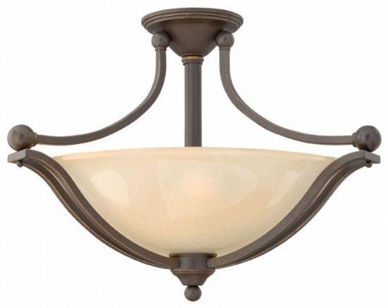 Foto para 48w Foyer Bolla LED Light Amber Seedy Olde Bronze Semi-flush Mount