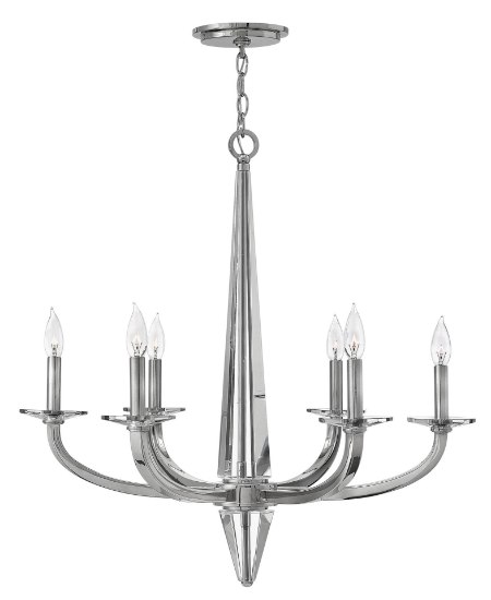 Picture of 60w Chandelier Ascher CAND Polished Nickel Single Tier Foyer