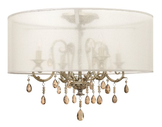 Picture of 60w Foyer Carlton CAND Silver Leaf Semi-flush Mount