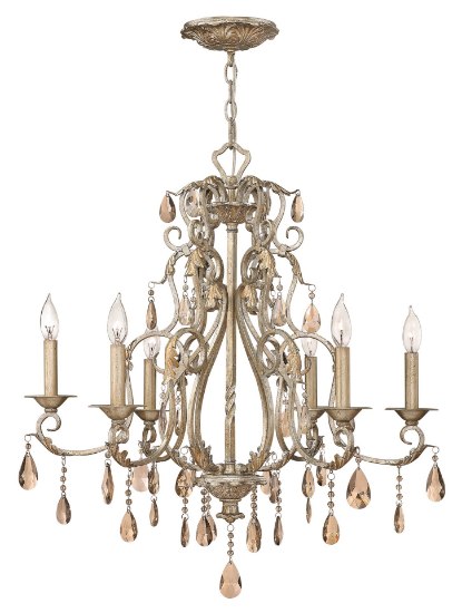 Foto para 60w Chandelier Carlton CAND Silver Leaf Single Tier Foyer