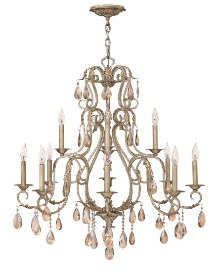 Foto para 60w Chandelier Carlton CAND Silver Leaf Two Tier Foyer