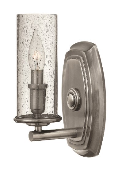 Foto para 60w Sconce Dakota CAND Clear Seedy Polished Antique Nickel