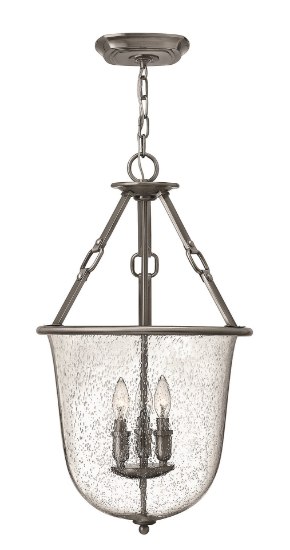 Foto para 60w Foyer Dakota CAND Clear Seedy Polished Antique Nickel Single Tier Foyer