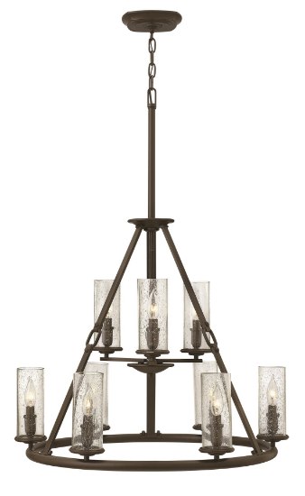 Foto para 60w Chandelier Dakota CAND Clear Seedy Oil Rubbed Bronze Two Tier Foyer