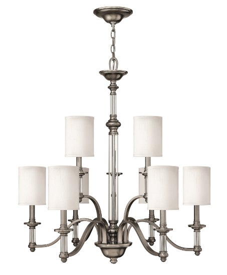 Picture of 60w Chandelier Sussex CAND Brushed Nickel Two Tier Foyer