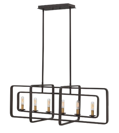 Foto para 60w Chandelier Quentin CAND Buckeye Bronze Stem Hung Linear