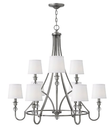 Foto para 60w Chandelier Morgan CAND Antique Nickel Two Tier Foyer