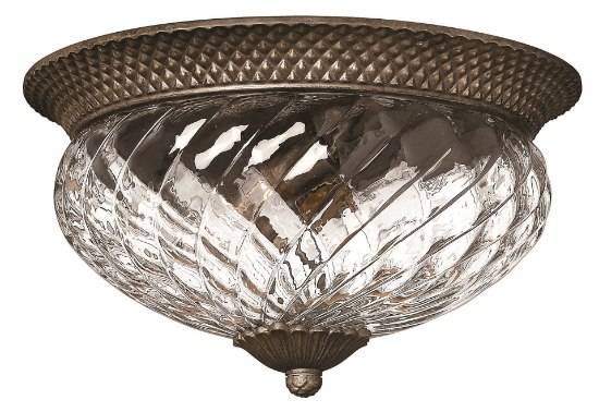 Foto para 60w Bath Plantation MED Clear Optic Pearl Bronze Flush Mount