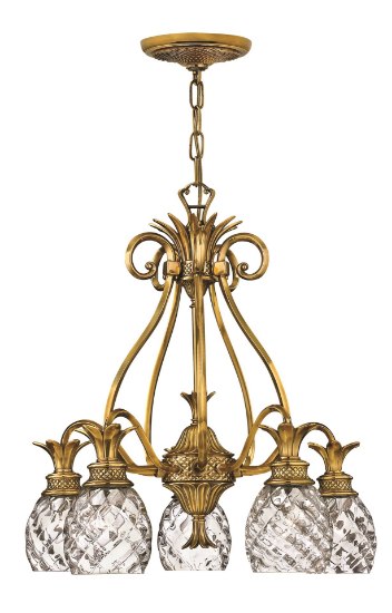 Picture of 75w Chandelier Plantation MED Clear Optic Burnished Brass Downlight Foyer