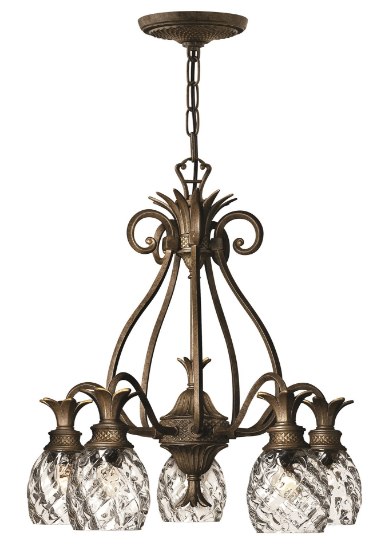 Picture of 75w Chandelier Plantation MED Clear Optic Pearl Bronze Downlight Foyer