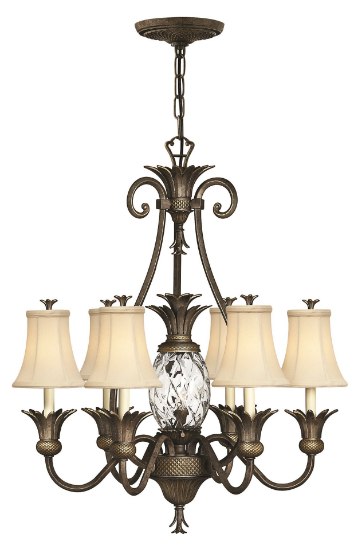 Picture of 60w Chandelier Plantation CAND Clear Optic Pearl Bronze Single Tier Foyer