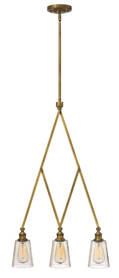 Picture of 60w Chandelier Gatsby MED Clear Heritage Brass Stem Hung Linear