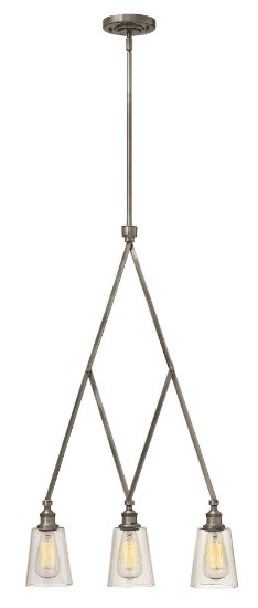 Picture of 60w Chandelier Gatsby MED Clear Polished Antique Nickel Stem Hung Linear