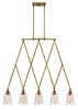 Foto para 60w Chandelier Gatsby MED Clear Heritage Brass Stem Hung Linear