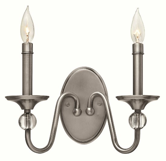 Picture of 60w Sconce Eleanor CAND Polished Antique Nickel Two Light Sconce