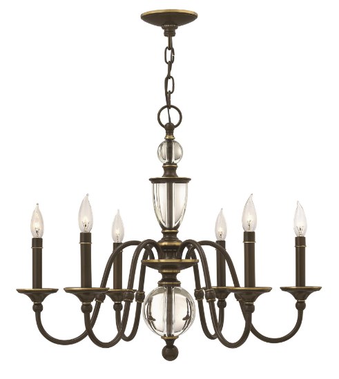 Picture of 60w Chandelier Eleanor CAND Light Oiled Bronze Single Tier