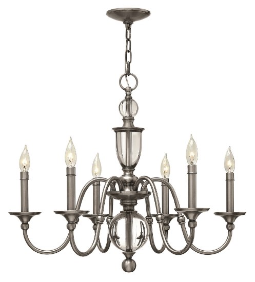 Picture of 60w Chandelier Eleanor CAND Polished Antique Nickel Single Tier