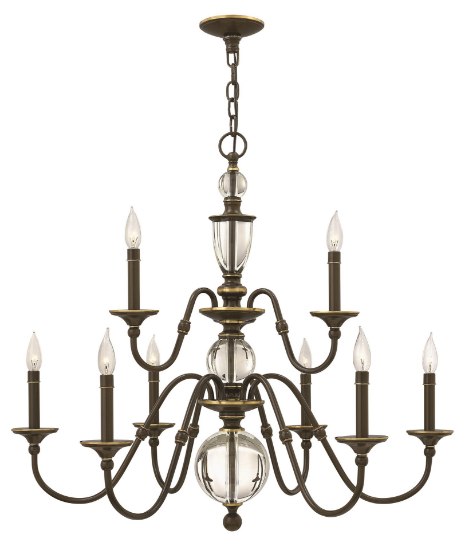 Foto para 60w Chandelier Eleanor CAND Light Oiled Bronze Two Tier Foyer