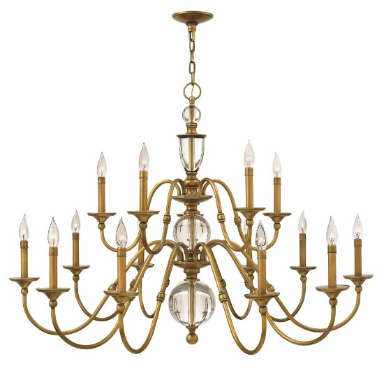 Picture of 60w Chandelier Eleanor CAND Heritage Brass Two Tier Foyer