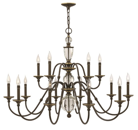 Picture of 60w Chandelier Eleanor CAND Light Oiled Bronze Two Tier Foyer