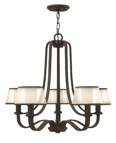 Foto para 60w Chandelier Prescott CAND Etched Opal Olde Bronze Single Tier