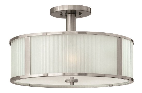 Foto para 100w Foyer Midtown MED Multi-Faceted Etched Brushed Nickel Semi-flush Mount