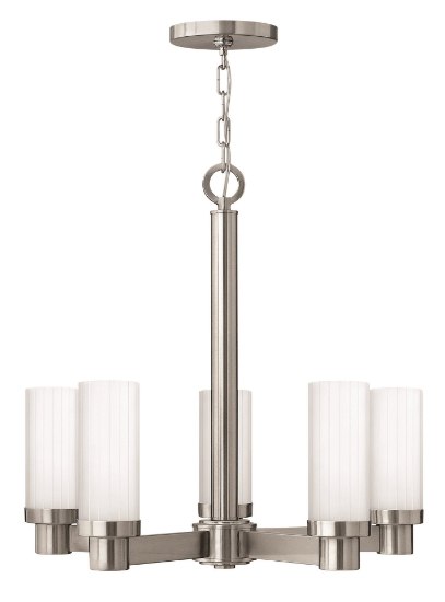 Picture of 100w Chandelier Midtown MED Multi-Faceted Etched Brushed Nickel Single Tier