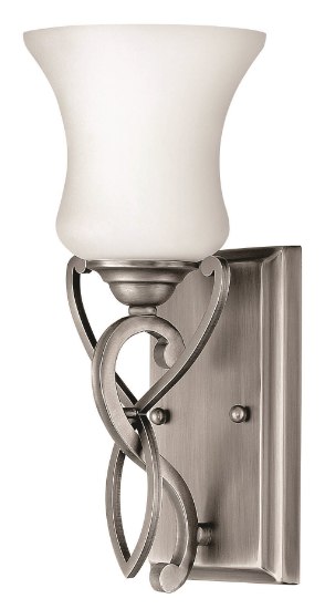 Foto para 100w Bath Brooke MED Etched Opal Antique Nickel Bath Sconce