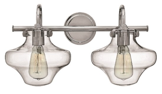 Foto para 100w Bath Congress MED Clear Glass Chrome Bath Two Light