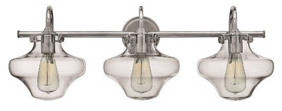 Foto para 100w Bath Congress MED Clear Glass Chrome Bath Three Light