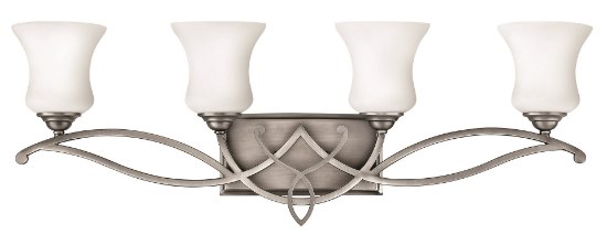 Foto para 100w Bath Brooke MED Etched Opal Antique Nickel Bath Four Light