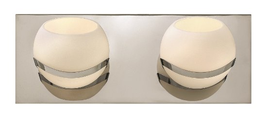 Foto para 60w Bath Nova G-9 Etched Opal Chrome Bath Two Light