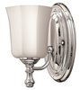 Foto para 100w Bath Shelly MED Etched Opal Chrome Bath Sconce