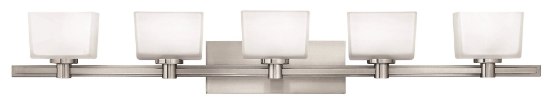 Foto para 4.5w Bath Taylor G9 LED Etched White Brushed Nickel Bath Five Light