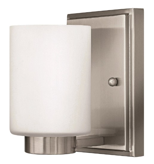 Foto para 5w Bath Miley G9 LED White Etched Brushed Nickel Bath Sconce