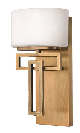 Foto para 60w Bath Lanza G-9 Etched Opal Brushed Bronze Bath Sconce